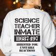 Halloween Science Teacher Prisoner Costume Women's Sweatshirt Back Print White Halloween Science Teacher Prisoner Costume Women's Sweatshirt Back Print White