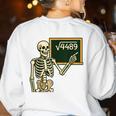 Halloween Skeleton 67 Meme Square Root 4489 Math Teacher Women's Sweatshirt Back Print White