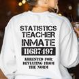 Halloween Statistics Teacher Prisoner Costume Women's Sweatshirt Back Print White Halloween Statistics Teacher Prisoner Costume Women's Sweatshirt Back Print White