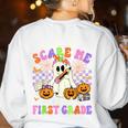 Halloween Teacher You Can't Scare Me I Teach First Grade Women's Sweatshirt Back Print White Halloween Teacher You Can't Scare Me I Teach First Grade Women's Sweatshirt Back Print White