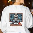 Halloween Teacher I'Ll Just Wait Until It's Quiet Women Women's Sweatshirt Back Print White Halloween Teacher I'Ll Just Wait Until It's Quiet Women Women's Sweatshirt Back Print White