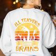 Halloween Teacher Shirt All Teachers Love Brains Halloween Men Women Women's Sweatshirt Back Print White