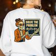 Halloween Teacher Six Seven Meme 6 7 Skeleton Spooky Costume Women's Sweatshirt Back Print White