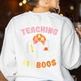 Halloween Teacher Teaching My Boos Costume Teacher Men Women Women's Sweatshirt Back Print White Halloween Teacher Teaching My Boos Costume Teacher Men Women Women's Sweatshirt Back Print White