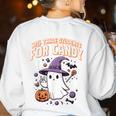 Halloween Teacher Trade Students For Candy Costume Women Women's Sweatshirt Back Print White