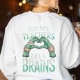 Halloween Teacher Tshirts Science Teachers Love Brains Women's Sweatshirt Back Print White Halloween Teacher Tshirts Science Teachers Love Brains Women's Sweatshirt Back Print White