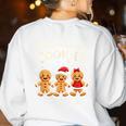 Hangin With My Cookies Gingerbread Christmas Teacher Women's Sweatshirt Back Print White