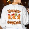 Hangin With My Cookies Gingerbread Men Women Xmas Teacher Women's Sweatshirt Back Print White Hangin With My Cookies Gingerbread Men Women Xmas Teacher Women's Sweatshirt Back Print White