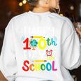 Happy 100th Day Of School 100 Days Of School Teacher Student Women's Sweatshirt Back Print White