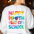 Happy 100th Day Of School Teacher Student 100 Days Tie Dye Men Women Kids Women's Sweatshirt Back Print White Happy 100th Day Of School Teacher Student 100 Days Tie Dye Men Women Kids Women's Sweatshirt Back Print White