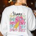 Happy Dot Day 2025 Coquette Bow Teachers Kids Boys Girls Women's Sweatshirt Back Print White