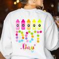 Happy Dot Day 2025 Teacher Kids Girls Colorful Polka Dot Day Women's Sweatshirt Back Print White Happy Dot Day 2025 Teacher Kids Girls Colorful Polka Dot Day Women's Sweatshirt Back Print White