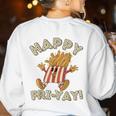 Happy Fri Yay Retro French Fries Friday Lovers Fun Teacher Women's Sweatshirt Back Print White Happy Fri Yay Retro French Fries Friday Lovers Fun Teacher Women's Sweatshirt Back Print White