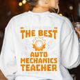 Hard Being The Best Auto Mechanics Teacher For Men Women Kids Women's Sweatshirt Back Print White