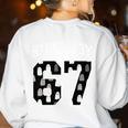 Haunted By 6 7 67 Six Seven Halloween Teacher Mom Women's Sweatshirt Back Print White
