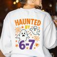 Haunted 67 Ghost Math Teacher Halloween Costume Math Pun Women's Sweatshirt Back Print White Haunted 67 Ghost Math Teacher Halloween Costume Math Pun Women's Sweatshirt Back Print White