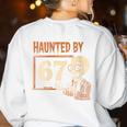 Haunted By 67 Halloween 67 Meme Six Seven Teacher Women's Sweatshirt Back Print White Haunted By 67 Halloween 67 Meme Six Seven Teacher Women's Sweatshirt Back Print White