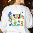 We Heart Love Our School Custodian For Teacher & Kids Women's Sweatshirt Back Print White
