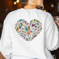 Heart Shape Art Teacher And Painting Sketching Artist Women's Sweatshirt Back Print White