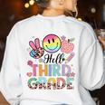 Hello 3rd Grade Boy Girl Teacher Back To School 3rd Grade Women's Sweatshirt Back Print White Hello 3rd Grade Boy Girl Teacher Back To School 3rd Grade Women's Sweatshirt Back Print White
