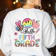 Hello 5th Grade Boy Girl Teacher Back To School 5th Grade Women's Sweatshirt Back Print White Hello 5th Grade Boy Girl Teacher Back To School 5th Grade Women's Sweatshirt Back Print White