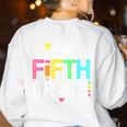 Hello Fifth Grade Teacher Student 5th Grade Back To School Women's Sweatshirt Back Print White