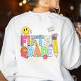 Hello Fifth Grade Team 5th Grade Back To School Teacher Kids Women's Sweatshirt Back Print White Hello Fifth Grade Team 5th Grade Back To School Teacher Kids Women's Sweatshirt Back Print White
