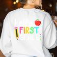 Hello First Grade Team 1st Grade Back To School Teacher Kids Women's Sweatshirt Back Print White
