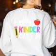 Hello Kindergarten Team Kinder Back To School Teacher Kids Women's Sweatshirt Back Print White Hello Kindergarten Team Kinder Back To School Teacher Kids Women's Sweatshirt Back Print White