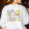 Hello Second Grade Team 2nd Grade Back To School Teacher Kid Women's Sweatshirt Back Print White Hello Second Grade Team 2nd Grade Back To School Teacher Kid Women's Sweatshirt Back Print White