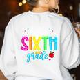 Hello Sixth Grade Cute Back To School 6th Grade Teacher Kids Women's Sweatshirt Back Print White