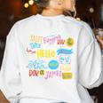 Hello Word In Different Languages Travel And Teacher Lover Women's Sweatshirt Back Print White Hello Word In Different Languages Travel And Teacher Lover Women's Sweatshirt Back Print White