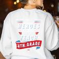 Some Heroes Wear Capes Others Teach 4th Grade Teacher Men Women Kids Women's Sweatshirt Back Print White Some Heroes Wear Capes Others Teach 4th Grade Teacher Men Women Kids Women's Sweatshirt Back Print White