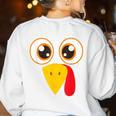 Hilarious Turkey Halloween Thanksgiving Teacher Nurse Women's Sweatshirt Back Print White