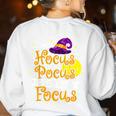Hocus Pocus Everybody Focus Halloween Teacher Men Women Kids Women's Sweatshirt Back Print White