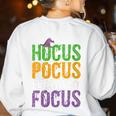 Hocus Pocus Everybody Focus Teacher Halloween Women's Sweatshirt Back Print White Hocus Pocus Everybody Focus Teacher Halloween Women's Sweatshirt Back Print White