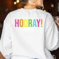 Hooray It's Library Day Teacher Reader Books Back To School Women's Sweatshirt Back Print White