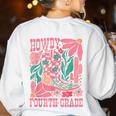 Howdy Fourth Grade Western 4th Grade Teacher Cowboy Cowgirl Women's Sweatshirt Back Print White
