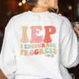 IEP I Encourage Progress Special Education Teacher Graphics Women's Sweatshirt Back Print White IEP I Encourage Progress Special Education Teacher Graphics Women's Sweatshirt Back Print White