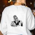I'Ll Just Wait Until It's Quiet Halloween Teacher Mom Women's Sweatshirt Back Print White