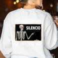 I'Ll Just Wait Until It's Quiet Spanish Teacher Halloween Men Women Kids Women's Sweatshirt Back Print White