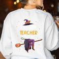 Im The Teacher Witch Halloween Matching Group Costume Women's Sweatshirt Back Print White