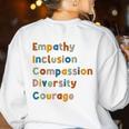 Inclusive Teacher Diversity Inclusion Empathy Teacher Team Women's Sweatshirt Back Print White Inclusive Teacher Diversity Inclusion Empathy Teacher Team Women's Sweatshirt Back Print White