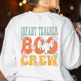 Infant Teacher Boo Crew Ghost Groovy Halloween For Women Women's Sweatshirt Back Print White Infant Teacher Boo Crew Ghost Groovy Halloween For Women Women's Sweatshirt Back Print White