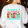 THE INFLUENCE OF A GREAT TEACHER IS NEVER ERASED Teaching For Men Women Girls Kids Women's Sweatshirt Back Print White THE INFLUENCE OF A GREAT TEACHER IS NEVER ERASED Teaching For Men Women Girls Kids Women's Sweatshirt Back Print White