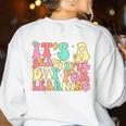 It's Beautiful Day For Learning Retro Teacher Students Women Women's Sweatshirt Back Print White It's Beautiful Day For Learning Retro Teacher Students Women Women's Sweatshirt Back Print White