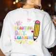 It's Beautiful Day For Learning Teacher Students Girls Boys Women's Sweatshirt Back Print White It's Beautiful Day For Learning Teacher Students Girls Boys Women's Sweatshirt Back Print White