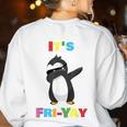 It's Fri-Yay Dabbing Penguin Friday Weekend Teacher Student Women's Sweatshirt Back Print White It's Fri-Yay Dabbing Penguin Friday Weekend Teacher Student Women's Sweatshirt Back Print White