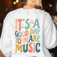 It's A Good Day To Make Music Musician Band Music Teacher Women's Sweatshirt Back Print White It's A Good Day To Make Music Musician Band Music Teacher Women's Sweatshirt Back Print White