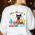 It's A Good-Day To Teach Tiny Humans Pre-K Cat Teacher Lover Women's Sweatshirt Back Print White It's A Good-Day To Teach Tiny Humans Pre-K Cat Teacher Lover Women's Sweatshirt Back Print White